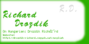 richard drozdik business card